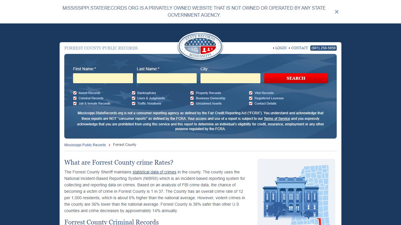 Forrest County Arrest, Court, and Public Records | StateRecords.org